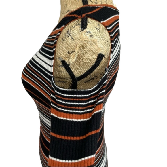 Free People Striped Ribbed Cold Shoulder Top - Picture 9 of 13